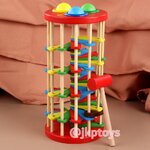 ของเล่นไม้เสริมพัฒนาการ ทุบบอลหล่นบรรได