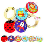 เเทรมบูรีน ของเล่นไม้ เคาะจังหวะ การ์ตูน คละลาย