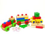 ของเล่นไม้ รถไฟไม้ขันน็อต รถไฟช่าง เซ็ตประกอบรถไฟขันน็อต