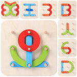 ของเล่นไม้มอนเตสซอรี่ เเผ่นเรียงไม้ต่อภาพ Wooden Alphabet & Number Assembly