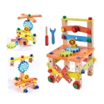 ชุดบล็อคไม้เสริมทักษะ เก้าอี้ช่างไม้ขันน็อต