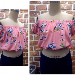 เสื้อผ้าแฟชั่น เสื้อผ้าเกาหลี เสื้อเปิดไหล่ (สม็อคไหล่,เอว ) เสื้อแขนตุ๊กตา