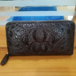 กระเป๋าหนังจระเข้แท้แบบซิปเดี่ยว(หนังกระดูกหัว)