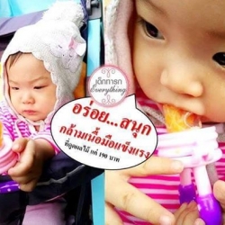 ที่ดูดผลไม้และอาหารเด็ก สีชมพู