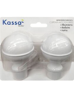 KASSA HOME หัวท้ายรางม่าน รุ่น FINIALS14 ขนาด 25 มม. (ชุด 2 ชิ้น) สีขาว ดีไซน์เรียบหรู