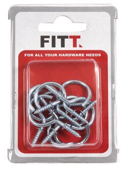 สกรูหัวห่วง ตัวซี 1-1/4 นิ้ว 10 ตัว อุปกรณ์ยึดติดสกรู, น๊อตและแหวน