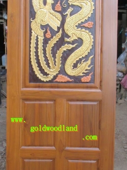 ประตูไม้สักบานเดี่ยว GB - 88
