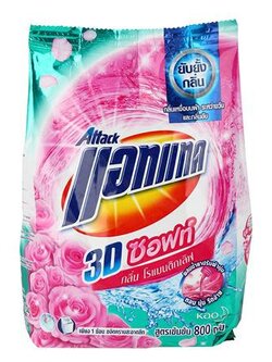 ผงซักฟอกแอทแทค ซอฟท์พลัสโรแมนซ์ 800 กรัม ไม่ทิ้งผงตกค้างบนเสื้อผ้าหลังซัก
