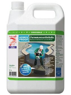 น้ำยาผสมกันรั่วซึม ตราจระเข้ ADMIX PROOF 5 ลิตร เนื้อแน่น ไม่ยุบตัว ขัดแต่งสะดวก ฝุ่นน้อย