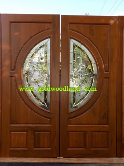 ประตูไม้สักกระจกนิรภัย GBBB - 40