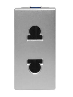 เต้ารับเดี่ยว 2 ขา มีม่านนิรภัย SIEMENS 5UB0911-1NCO2 สีเงิน ผลิตจากทองเหลืองอย่างดีไม่บิดงอง่าย