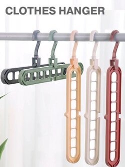 !!สินค้าขายดี!! ไม้เเขวนเสื้อจัดระเบียบ ไม้แขวนเสื้อ 9 ช่อง ตะขอหมุนได้ 360 องศา Clothes Hanger