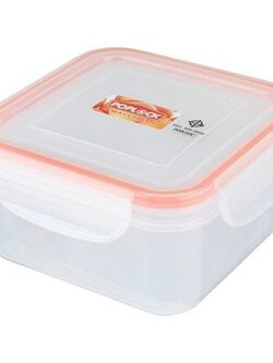 กล่องอาหารเหลี่ยม POPLOCK 9142 0.75 ลิตร สีส้ม เก็บอาหารโดยไม่มีกลิ่นออกมารบกวน
