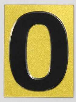 S912-เลข 0 สีทอง ขนาด 4.7*6.4 ซม