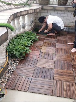 🤞Home_sick 🌱NEW🌱แผ่นไม้ตกแต่งสวน แผ่นปูพื้น YF-1445