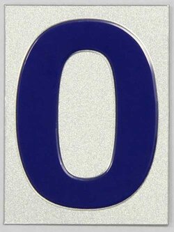 S936-เลข 0 สีเงิน ขนาด 4.7*6.4 ซม