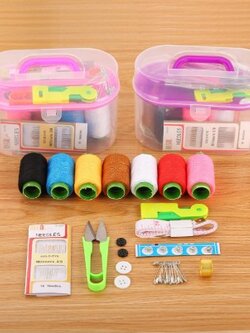 ชุดอุปกรณ์เย็บผ้า อุปกรณ์เย็บผ้า ด้าย เข็ม ครบเซ็ท ขนาดพกพา