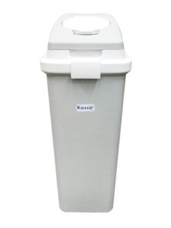KASSA HOME ถังขยะฝาปิด ทรงเหลี่ยม 45 ลิตร รุ่น PN6045 ขนาด 25 x 38 x 70 ซม. สีเทา ผลิตจากพลาสติก PP เนื้อหนา คุณภาพดี