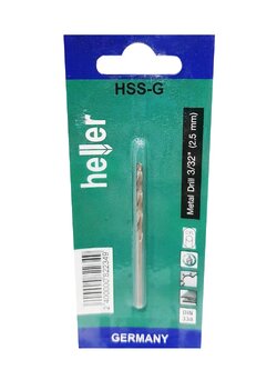 เครื่องมือช่าง สว่าน ดอกสว่าน ดอกเจาะเหล็ก HELLER HIGH SPEED 3/32นิ้ว METAL DRILL BIT HELLER HIGH SPEED 3/32"