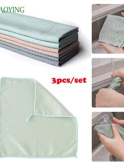 ly ผ้าเช็ดทําความสะอาดกระจกบ้านและครัว 3 ชิ้น/ชุด