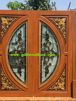 ประตูไม้สักกระจกนิรภัย GBBB - 41