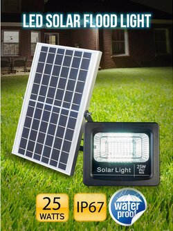 !!สินค้าขายดี!! โคมไฟสปอตไลท์ LED โซล่าเซลล์ พลังแสงอาทิตย์ 25W Solar Powered LED Flood Light