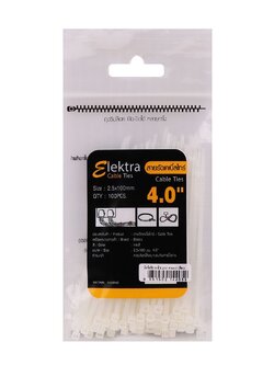เคเบิ้ลไทร์ ELEKTRA 4 นิ้ว 100 มม. สีขาว หนวดกุ้ง สายรัด สายรัดหนวดกุ้ง