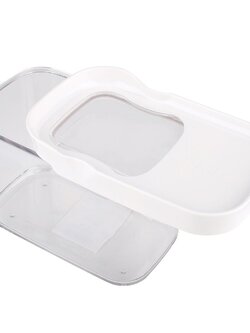 กล่องอาหารเหลี่ยมฝาสไลด์ LOC-TITE 1.1 ลิตร สีขาว FOOD CONTAINER SLIDE LOC-TITE 1.1L WHITE