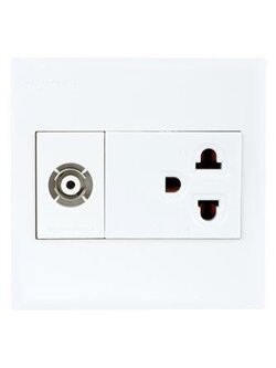 ชุดเต้ารับคู่ 3 ขากลมพร้อมเต้า TV PANASONIC BSW1391V ผลิตจากทองเหลืองอย่างดีไม่บิดงอง่าย