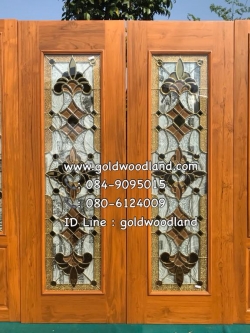 ประตูไม้สักกระจกนิรภัย GBBB - 118 (คลิกรายละเอียดที่รูป)
