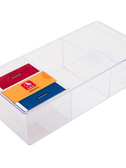 กล่องแบ่ง NAM NGAI HONG 639L 3ช่อง 10x21x6 ซม. สีขาว