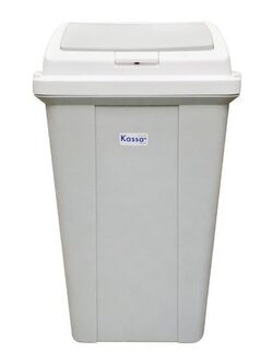 KASSA HOME ถังขยะฝาสปริง ทรงเหลี่ยม 45 ลิตร รุ่น PN6046 ขนาด 25 x 38 x 70 ซม. สีเทา ผลิตจากพลาสติก PP เนื้อหนา คุณภาพดี