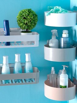 AOBAIKE ที่ติดผนังห้องน้ำ ห้องครัว ใช้งานได้หลากหลายรูปแบบ เพิ่มพื้นที่เก็บของตามมุมต่างๆ ติดตั้งง่าย