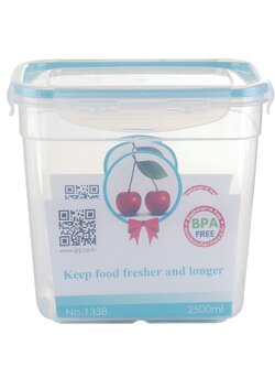 กล่องอาหารเหลี่ยม SAFE&LOCK NEW1338 2.5 ลิตร FOOD CONTAINER PP SQUARE 2.5L SAFE&LOCK