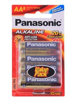 ถ่านอัลคาไลน์ AA PANASONIC LR6T/8B ผลิตจากวัสดุคุณภาพดี