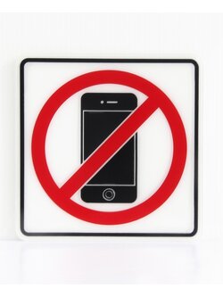 MB-004 ป้ายข้อความสัญลักษณ์ ห้ามใช้โทรศัพท์ ขนาด12*12ซม