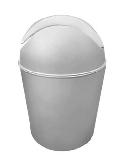 SANDI ถังขยะแบบฝาสวิง รุ่น BAP026-GREY ขนาด 19 x 19 x 30 ซม. สีเทา ผลิตจากพลาสติก PP เนื้อหนา คุณภาพดี