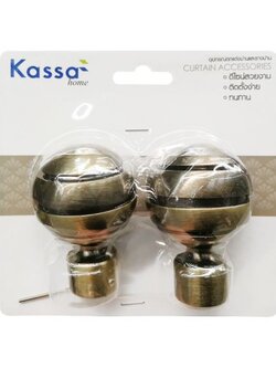 KASSA HOME หัวท้ายรางม่าน รุ่น FINIALS27 ขนาด 19 มม. (ชุด 2 ชิ้น) สีทองเหลืองรมดำ ดีไซน์เรียบหรู