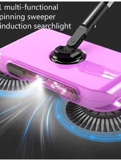 #ส่งฟรี ไม้กวาดดูดฝุ่นอัจฉริยะ มีไฟฉาย ดูดฝุ่น เก็บขยะ และถูพื้น เป็นอุปกรณ์ทำความสะอาด 3in1