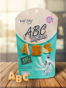 สินค้าขายดี!! ขนมปังบิสกิตกรอบ แครกเกอร์ เอบีซี รสเค็ม ABC Biscuit