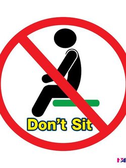 ป้าย ห้ามนั่ง