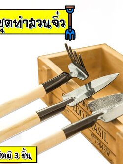 ช้อนเกาหลี ที่ตักไอศครีม ช้อน ชุดทำสวนจิ๋ว อุปกรณ์ทำสวน ไซส์เล็ก ช้อนปลูก พลั่วจิ๋ว จัดสวน แต่งสวน 3 ชิ้น NO.Y396