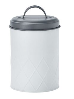 KASSA HOME ขวดโหลทรงกลม ลาย wave รุ่น CR1702 ขนาด 1,250 มล. สีขาว-ฝาเทา