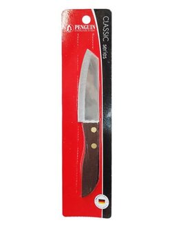 PENGUIN มีดครัวด้ามไม้ ปลายแหลม ขนาด 4 นิ้ว สีธรรมชาติ ใช้สำหรับการหั่น หรือตัด เพื่อให้รับประทานได้ง่ายขึ้น