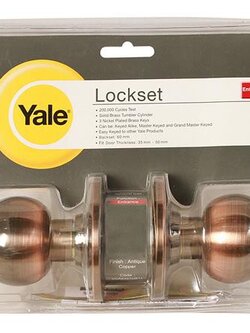 ลูกบิดทั่วไป YALE VCA5227US11 หัวกลม AC น้ำหนักเบา ติดตั้งง่าย