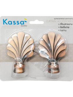 KASSA HOME หัวท้ายรางม่าน รุ่น FINIALS21 ขนาด 19 มม. (ชุด 2 ชิ้น) สีทองแดง ดีไซน์เรียบหรู
