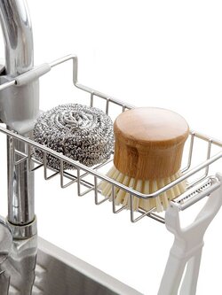 ที่วางฟองน้ำ ที่วางสบู่ ตะแกรงวางฟองน้ำ ตะแกรงสแตนเลส อย่างดี ติดตั้งง่าย ห้องครัว ห้องน้ำ ที่วางของติดก๊อกน้ำ