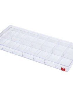 กล่องแบ่ง NAM NGAI HONG 1224-14L 14ช่อง 11x26x2.5 ซม. สีขาว