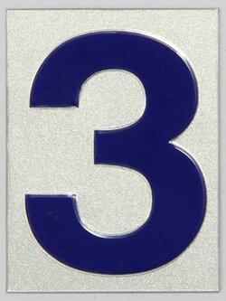 S939-เลข 3 สีเงิน ขนาด 4.7*6.4 ซม