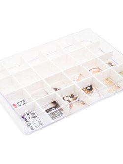 กล่องใสแบ่งช่อง KEY WAY TLV606 24 ช่อง 16.3x24.6x2.9 ซม.